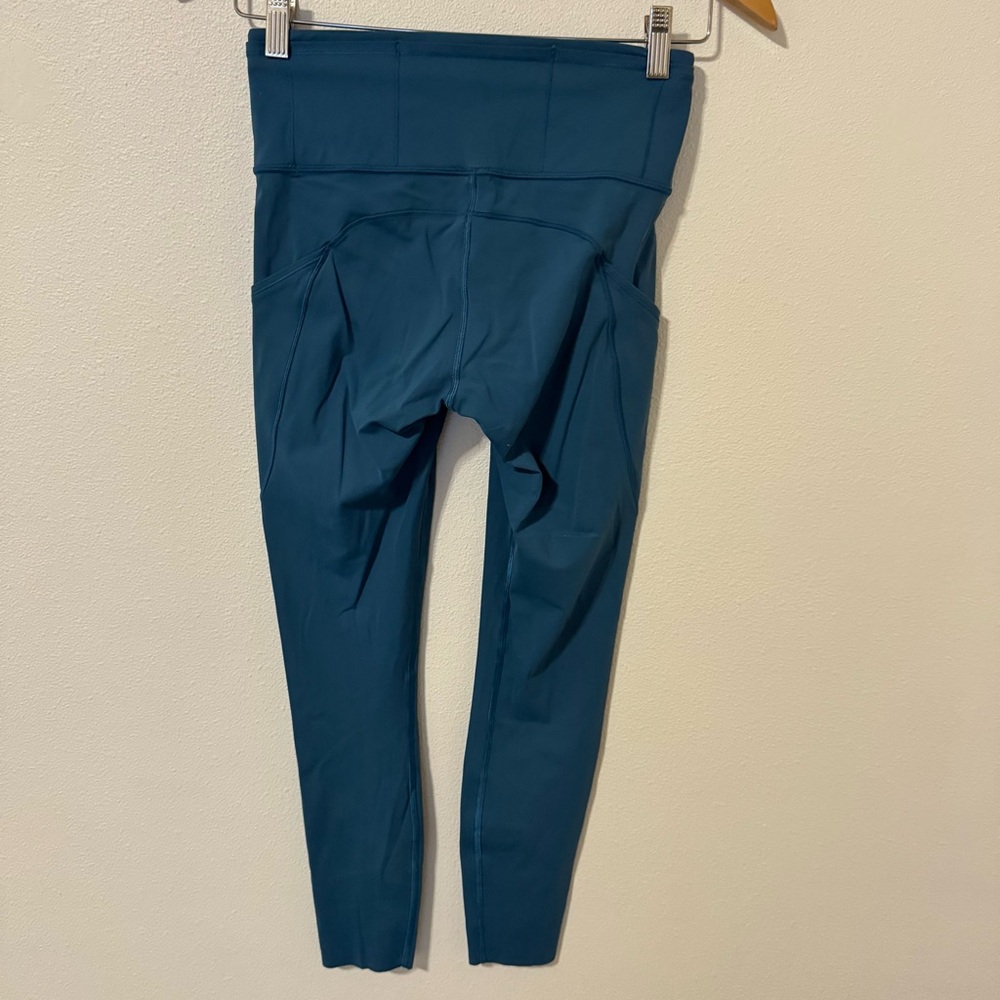 Lululemon Fast & Free 7/8 Tight II Nulux 25" Carbon Blue Pockets Running Gym-6 - Picture 3 of 8